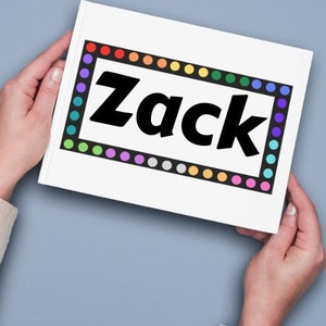 Printable Classroom Name Tag, Student Desk Label, Office Name Cards, Printable Polka Dot Name Labels, Class Desk Labels, Cubby Name