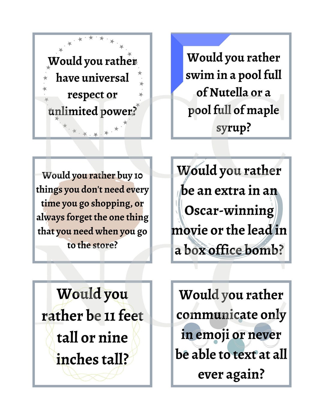 Laminated Icebreaker Team Building Cards, Fun Party Game for Game Night