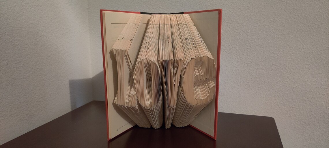 Love Folded Book Art Book of Love Valentine's Gift Love Etsy