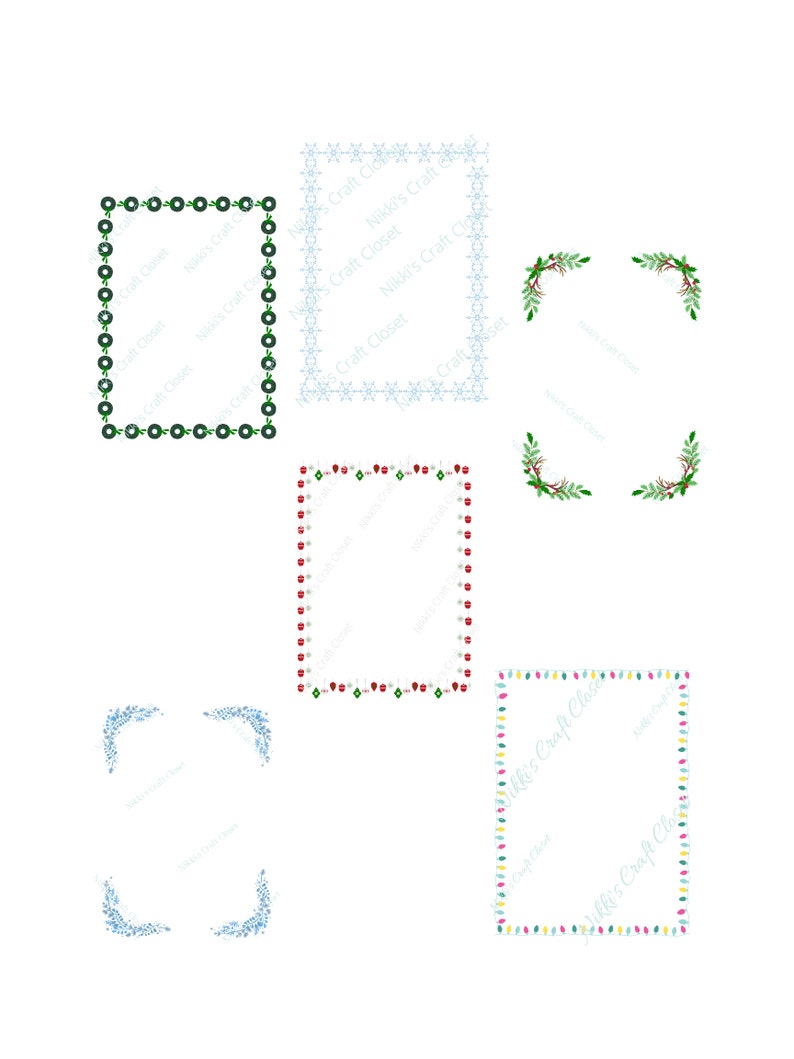 Christmas Flyer Borders Printable, Invitation Borders for Holiday Party, Printable Christmas