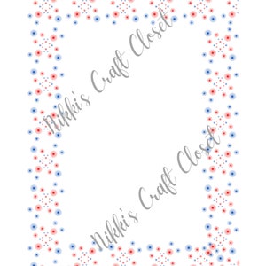 Printable Paper Borders, Red White Blue Invitation Borders, Printable ...