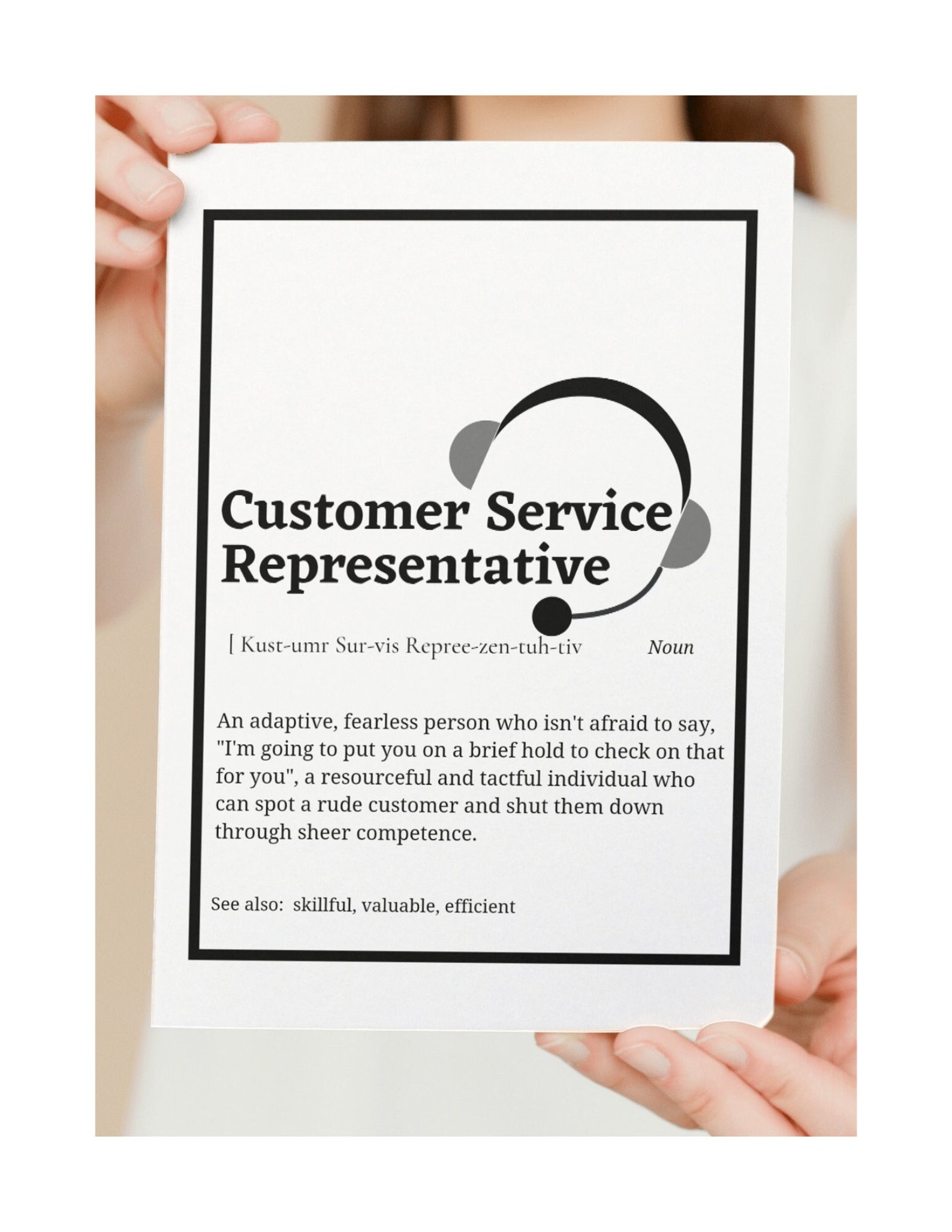 Customer Service Representative Definition Printables Set, CSR Gift ...