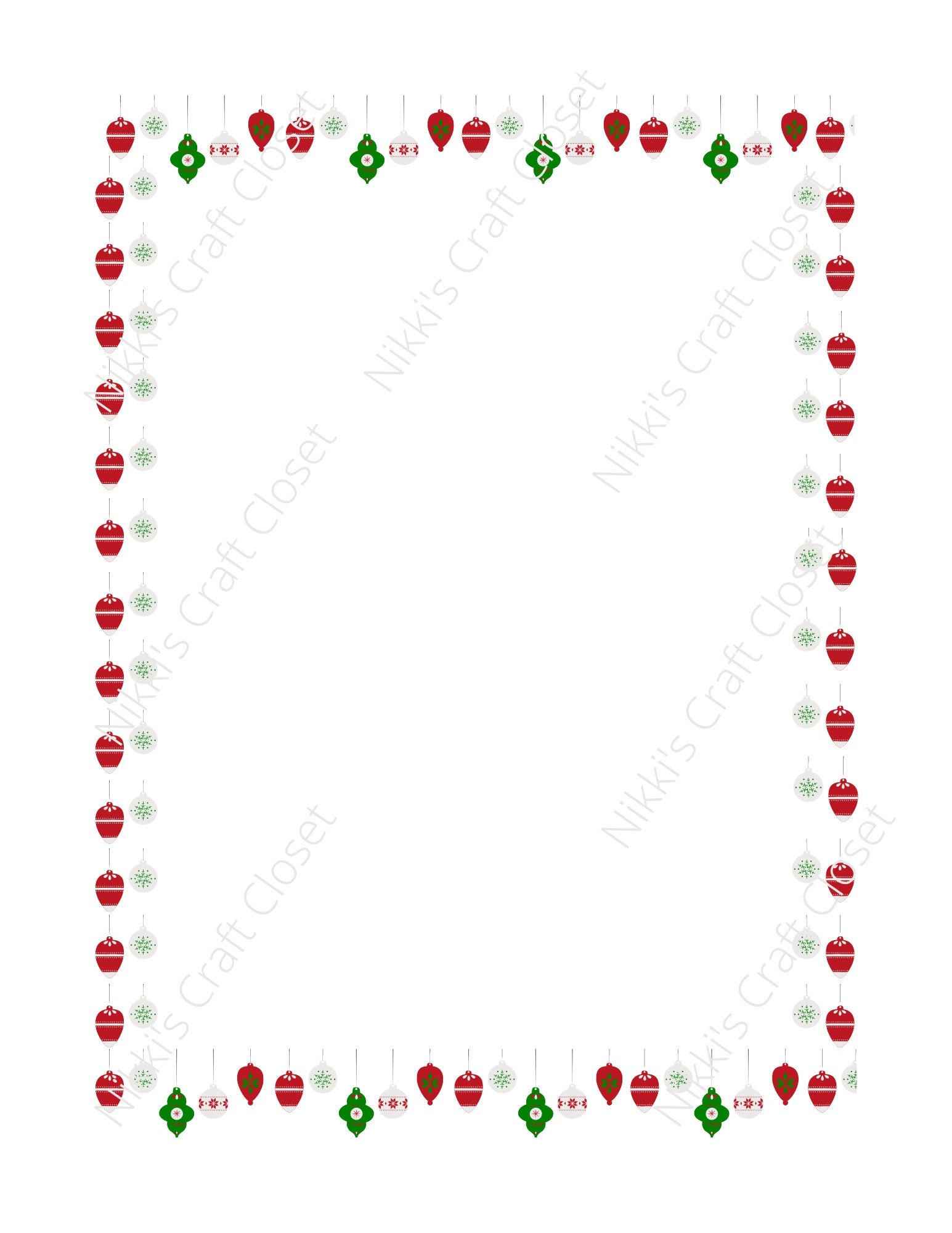 Christmas Flyer Borders Printable, Invitation Borders for Holiday Party
