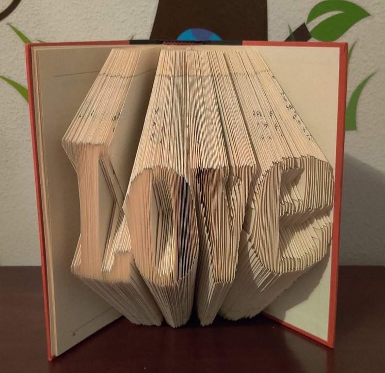 Love Folded Book Art Book of Love Valentine's Gift Love Etsy