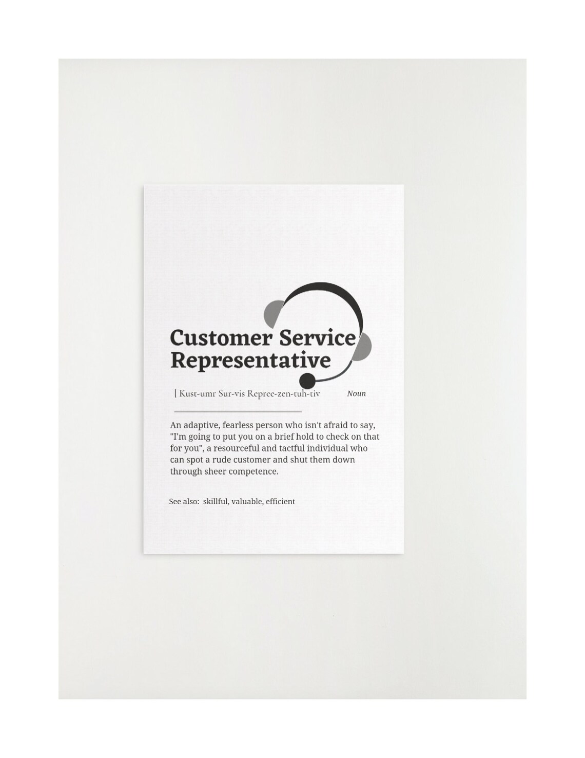 Customer Service Representative Definition Printables Set, CSR Gift ...