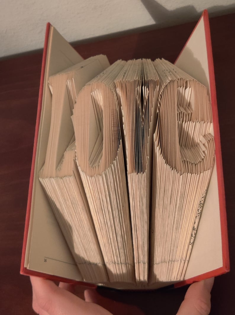 Love Folded Book Art Book of Love Valentine's Gift Love Etsy