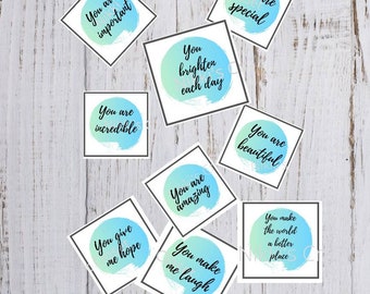 Printable Affirmation and Encouragement Notes, Motivational Cards, Inspirational Notes