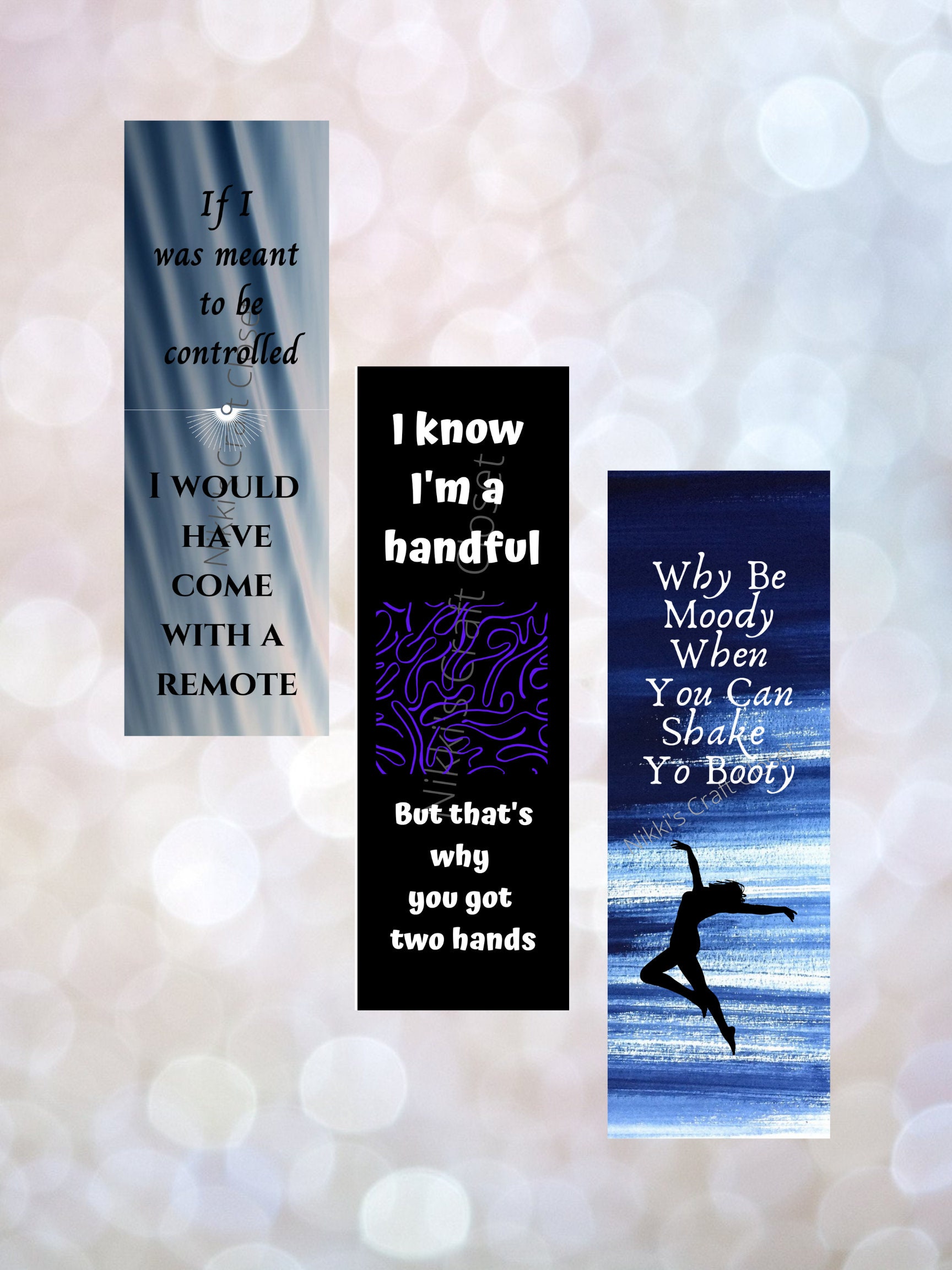 Set of Printable Funny Bookmarks, Printable Feminine Bookmark, Women ...