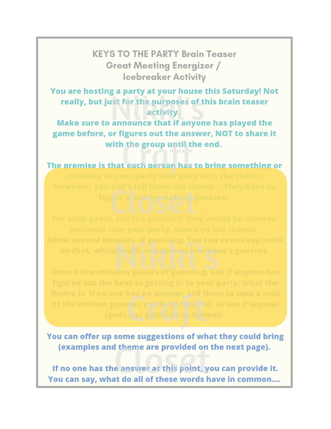 Personalized Printable Icebreaker Activity, Meeting Icebreaker, Brain ...