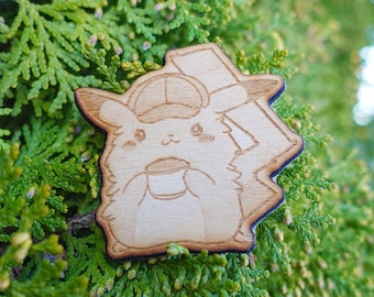 Detective Pikachu Wooden Pin