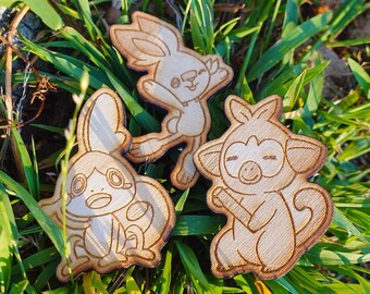 Galar Starters Wooden Pin