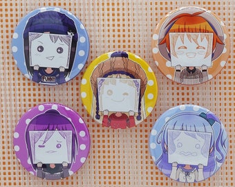 Bandori Buttons 2.25" (Hello Happy World Sign Face)