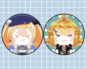 Holographic VTuber Button 2.25" (Dokibird Sign Face)