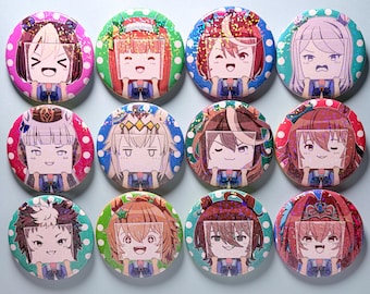 Holographic Umamusume Buttons 2.25" (Set 01 Sign Face)