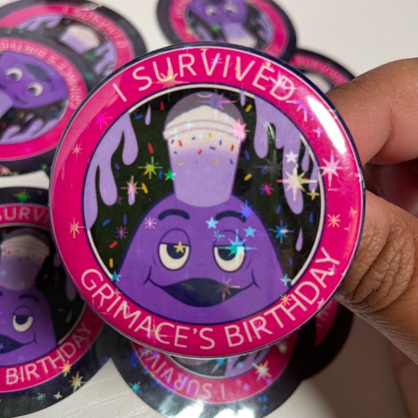 I Survived Grimace's Birthday 2,25" Button Button