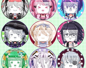 Holographic VTuber Buttons 2.25" (Group 1 Sign Face)