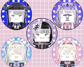 Boutons holographiques holoFR 2,25 po. (visage du signe holographique de l'Avent)
