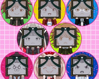 Danganronpa Trigger Happy Havoc Buttons 2.25" Group 1