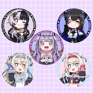 Holographic hololive English Buttons 3&quot; (holoAdvent)