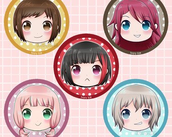 Bandori Buttons 1.5" (Afterglow)