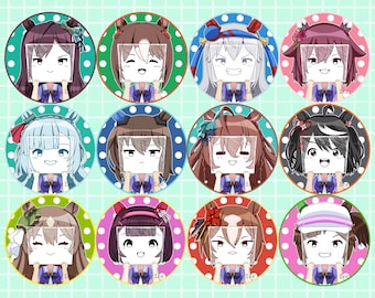 Holographic Umamusume Buttons 2.25" (Set 05 Sign Face)