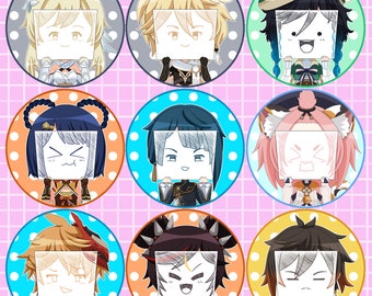 Genshin Impact Buttons 2.25" (Set 3 Sign Face)
