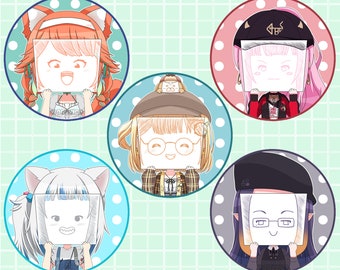 Holographic holoEN Buttons 2.25" (holoMyth Casual Outfit Sign Face)