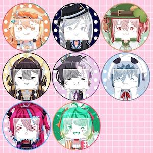 Botones holográficos VTuber de 2,25" (Cara del cartel VTuber Grupo 3)