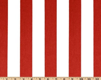 Red stripe Fabric by the BOLT American flag all Cotton Canopy lipstick on White Premier Prints home decor 30 yards!