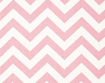 Pink chevron Fabric by the Yard baby pink on white Home Decor zigzag Premier Prints - 1 yard or more -  SHIPS FAST