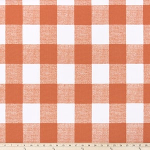 Orange Buffalo Plaid Check Fabric by the SAMPLE, YARD or BOLT all Cotton Home Decor Anderson Monarch Premier Prints on white SHIPsFAST