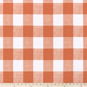 Orange Buffalo Plaid Check Fabric by the SAMPLE, YARD or BOLT all Cotton Home Decor Anderson Monarch Premier Prints on white SHIPsFAST image 1