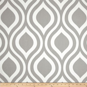 Grey Fabric by the YARD Home Decor Weight Premier Prints Emily storm ogee modern geometric upholstery curtains pillows  SHIPS FAST