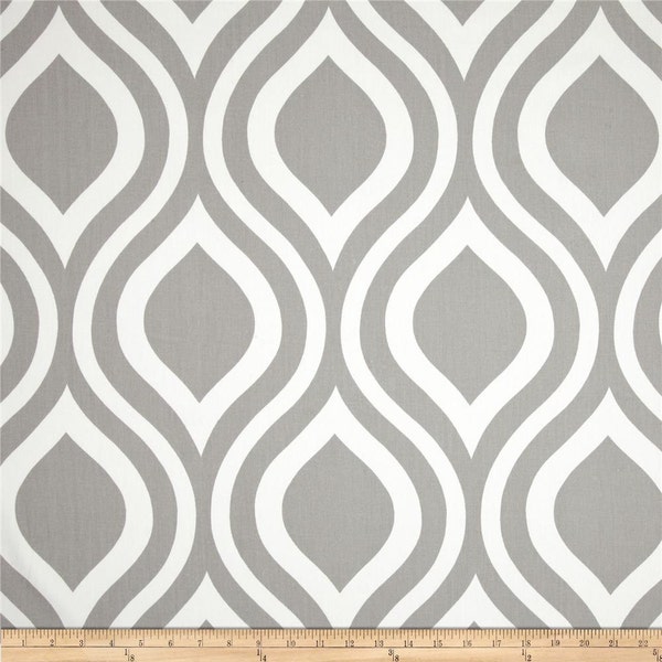 Grey Fabric by the YARD Home Decor Weight Premier Prints Emily storm ogee modern geometric upholstery curtains pillows  SHIPS FAST