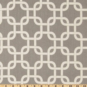 Grey Geometric Fabric by the Yard all cotton chain link Premier Prints Gotcha Summerland natural Home Decor SHIPsFAST