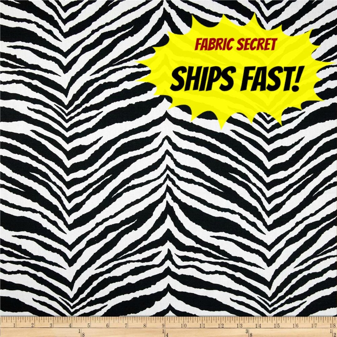 Zebra Fabric by the YARD All Cotton Black White Stripe Premier Prints Tunisia Home Decor