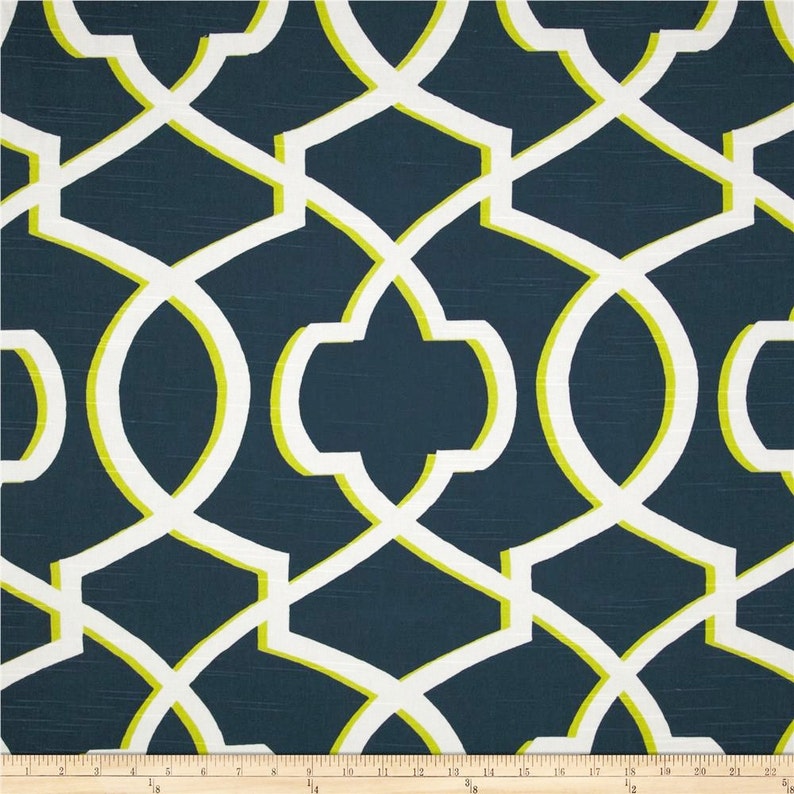 Blue Green Fabric geometric Upholstery Premier Print Morrow Etsy