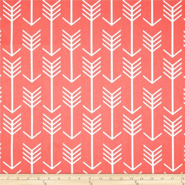 Coral Arrow Fabric by the YARD all Cotton geometric Home Decor curtain pillow runners drapes peach Premier Prints SHIPS FAST