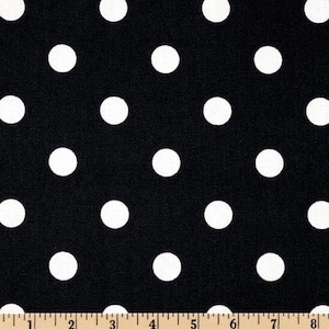 Black Polka dot Fabric by the YARD all Cotton home decor Premier Prints on white curtains drapes pillows runners SHIPsFAST