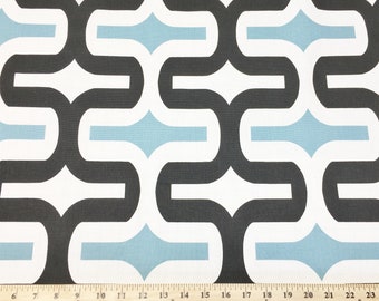Black Blue Geometric Fabric by the YARD all Cotton Embrace Regatta Home Decor Premier Prints SHIPsFAST