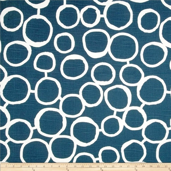 Blue Navy Fabric By The Bolt Circles Home Decor Upholstery Etsy