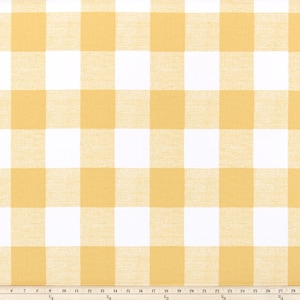 Yellow Buffalo Plaid Check Fabric by the YARD Home Decor all cotton Anderson Brazilian Premier Prints on white SHIPsFAST