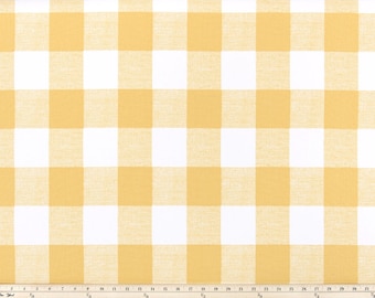 Yellow Buffalo Plaid Check Fabric by the YARD Home Decor all cotton Anderson Brazilian Premier Prints on white SHIPsFAST