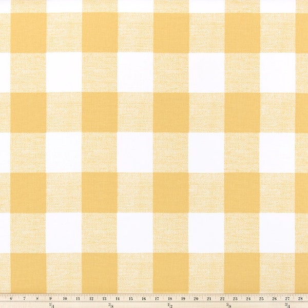 Yellow Buffalo Plaid Check Fabric by the SAMPLE, YARD or BOLT Home Decor Upholstery Anderson Brazilian Premier Prints on white SHIPsFAST