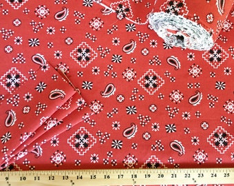 Red Bandana Fabric by the YARD Home Decor weight Country Decor Premier Prints on white