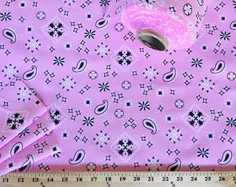 Pink Bandana Fabric by the YARD Home Decor weight Country Decor pink Prism Premier Prints on white