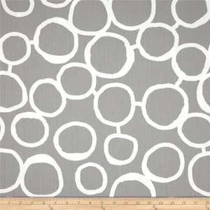 Grey Circles Fabric by the YARD all Cotton Home Decor Premier Prints Freehand storm curtains pillows drapes SHIPSFAST