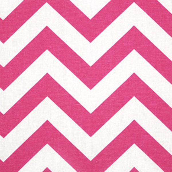 Hot Pink Chevron Fabric by the YARD all Cotton candy pink on white Home Decor zigzag curtain pillow runner shower Premier Prints SHIPsFAST