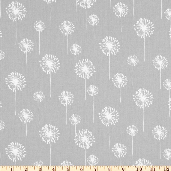 Grey Dandelion Fabric by the Yard Yardage Home Decor Premier