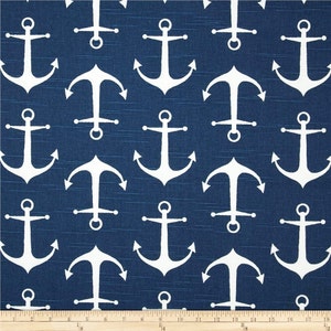 Navy Anchors Fabric by the Yard Blue all cotton twill Home Decor Premier Prints Sailor Nautical SHIPsFAST